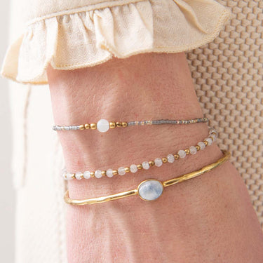 Bracelet Iris card doré - Pierre de Lune