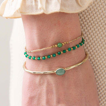 Bracelet Iris card doré - Aventurine