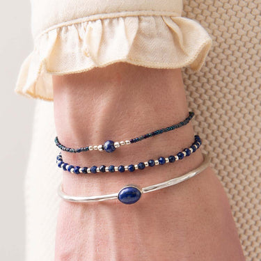 Bracelet Iris card argenté - Lapis Lazuli