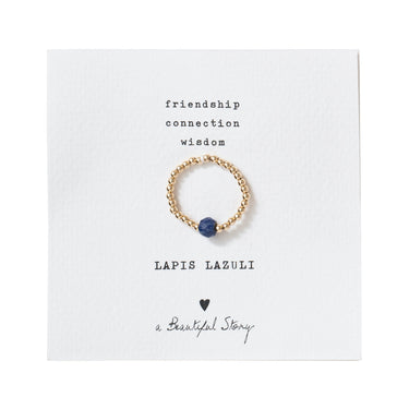 Gold Sparkle card ring - Lapis lazuli