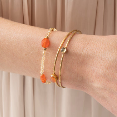 Bracelet Sweet doré - Cornaline et Citrine