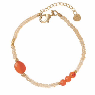 Bracelet Sweet doré - Cornaline et Citrine