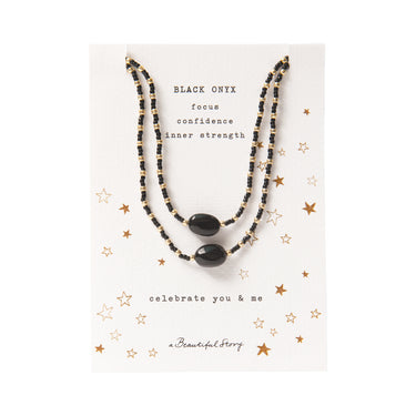 Collier Card You and Me - Onyx noir