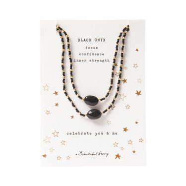 Collier Card You and Me - Black onyx