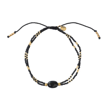 Bracelet Glimmer doré - Onyx noir