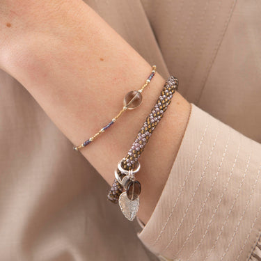Bracelet Joyful argenté - Quartz fumé