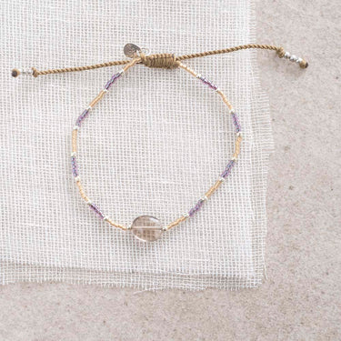 Bracelet Joyful argenté - Quartz fumé