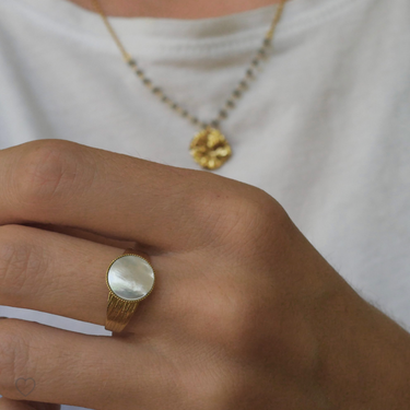 Bague Ginko - Nacre