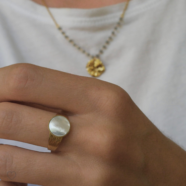 Ginko ring - Mother-of-pearl