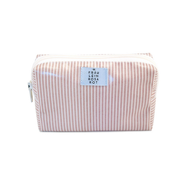 Trousse de maquillage - rayures roses