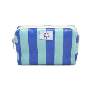 Trousse de maquillage - rayures bleu