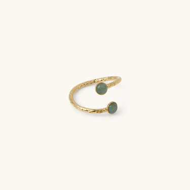 Bague Laura double - vert clair aventurine