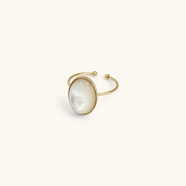 Grande bague Louise - blanc nacre