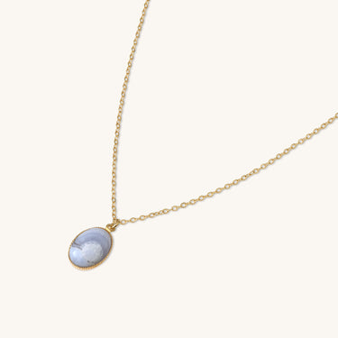 Louise Grand Necklace - Chalcedony blue
