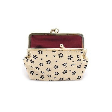 Petit porte-monnaie à clips - Sakura ivoire