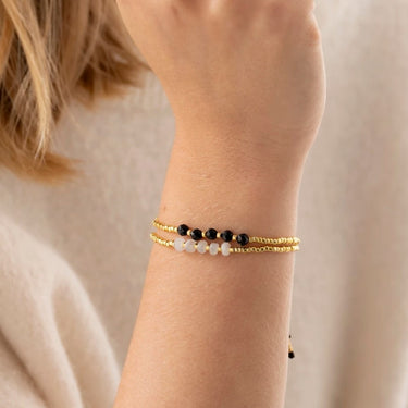 Bracelet Essential doré - Onyx noir