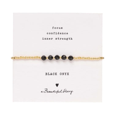 Bracelet Essential doré - Onyx noir