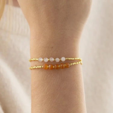 Bracelet Essential doré - Quartz rose