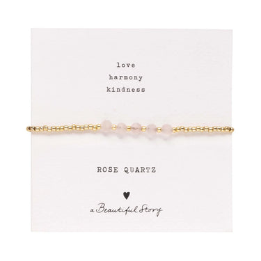 Bracelet Essential doré - Quartz rose