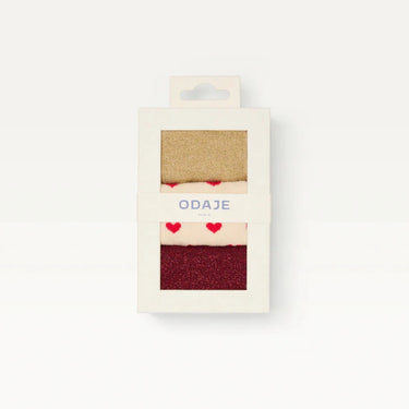 Pack 3 fantaisie - petits coeurs bordeaux doré