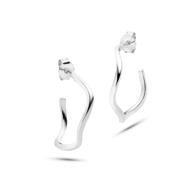 Flora hoop earrings - silver