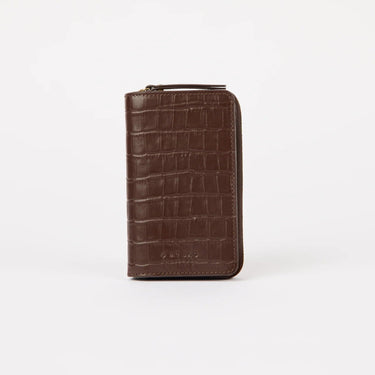 Porte-monnaie Jett - chocolat croco cuir