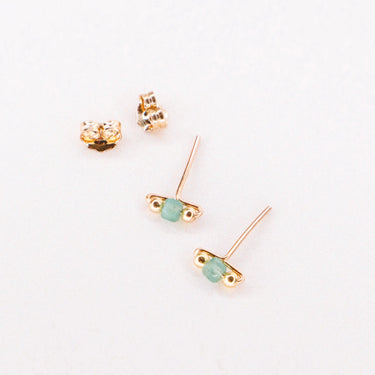 Boucle Love à l'unité - doré & aventurine