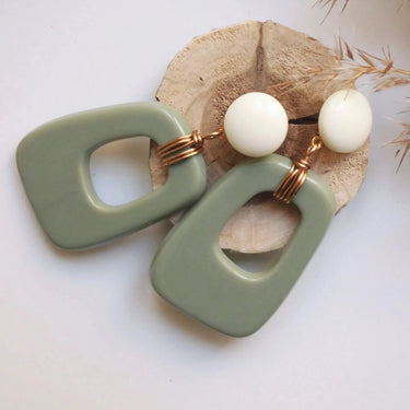 Boucles Carla - beige et kaki