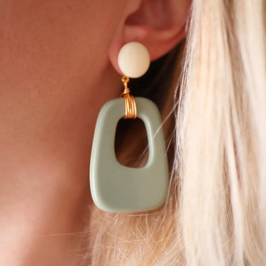 Boucles Carla - beige et kaki