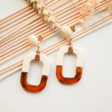 Boucles Nora - beige et écaille