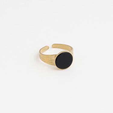 Ginko Ring - Black Agate