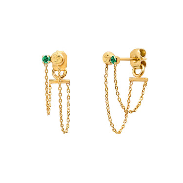 Boucles chaînes Zéphyr - émeraude