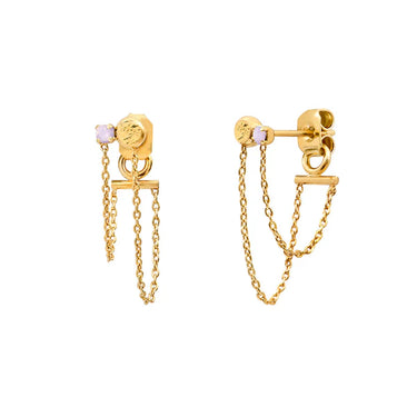 Boucles chaînes Zéphyr - rose