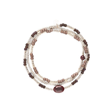 Bracelet Energetic argenté - Grenat