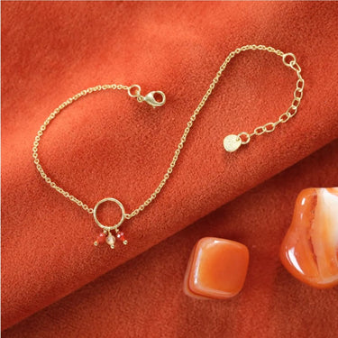 Bracelet Careful doré - Cornaline Citrine