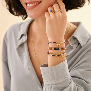 Bracelet Balanced doré - Citrine Lapiz Lazuli