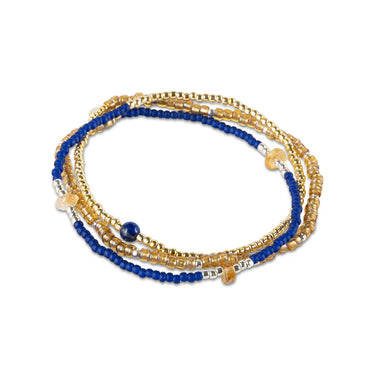 Bracelet Balanced doré - Citrine Lapiz Lazuli
