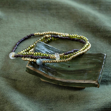 Bracelet Balanced doré - Quartz rose Labradorite