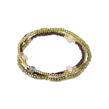 Bracelet Balanced doré - Quartz rose Labradorite