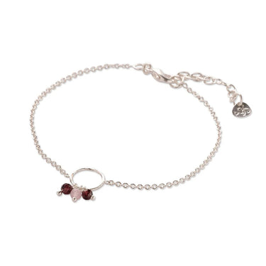Bracelet Careful argenté - Grenat Quartz rose
