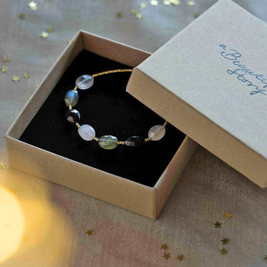 Bracelet Glossy – Labradorite Grenat Quartz rose