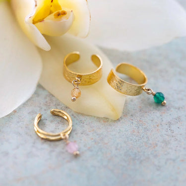 Ear cuff Relief doré - Citrine