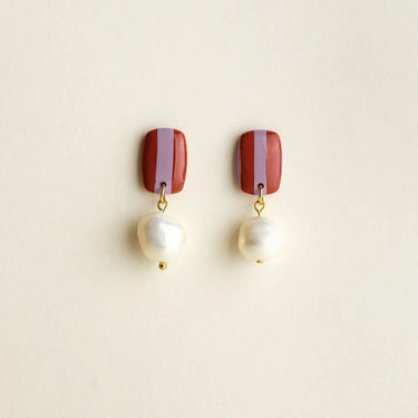Boucles d'oreilles Isabella - Rouge / Lavande