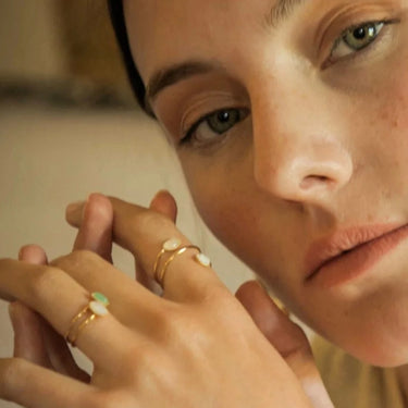Bague Louise duo - oeil de tigre