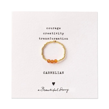 Bague Clarity doré - Cornaline