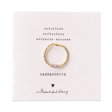 Bague Clarity doré - Labradorite