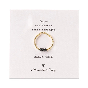 Bague Clarity doré - Onyx noir