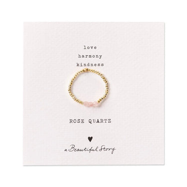 Bague Clarity doré - Quartz rose