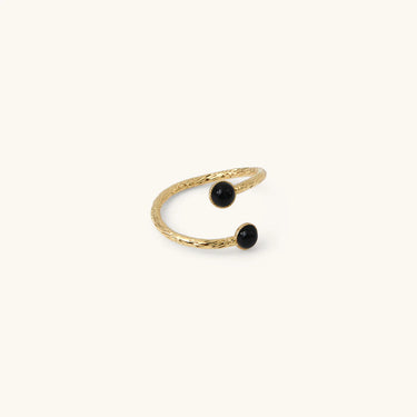 Bague Laura double - onyx noire