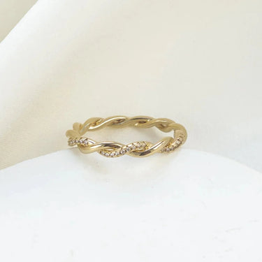 Golden Logan ring - crystal